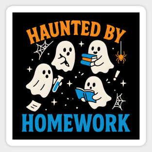 Haunted by Homework Funny Ghost Student Halloween Graphic Sticker